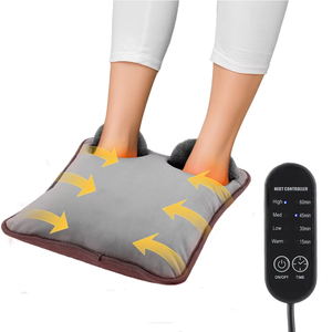 Coussin chauffant électrique pour les pieds, chauffe-pieds en peluche douce, tapis chauffant pour les pieds à domicile avec 4 niveaux de chaleur - Product Image 1