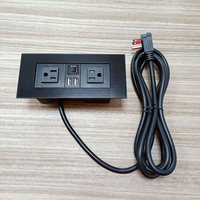 Multiprise de bureau encastrable avec protection contre les surtensions, prise américaine, ports USB et interrupteur