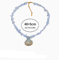 Collar de Cadena para Clavícula de Acero Inoxidable de Alta Calidad para Mujer, con Cuentas de Piedra Natural de Colores y un Colgante