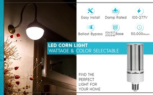 3色選択可能3000K-5000K 5400ルーメン密閉器具定格E26/E27ベース18W/27W/36W <span class=keywords><strong>LED</strong></span>コーン電球3ワット選択可能 - Product Image 2