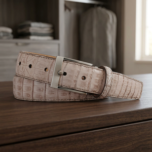 BS INTERNATIONAL Country Style Real Cow Hide Leather Casual Belt Men's Floral Pattern Steel Buckle Eco Friendly Customizable - Product Image 1