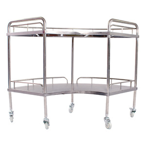 Stainless Steel Instrument Table Fan Shaped 150x46x86 Cm Dental Pet Treatment <b>Cart</b> With Wheels - Product Image 3