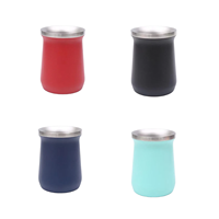 Vente en gros de tasses à yerba maté en acier inoxydable 304 de 160 ml, à double paroi, avec bombilla, design personnalisé