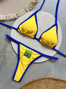YWXH-RT2505 donna alla moda Design triangolo <span class=keywords><strong>Bikini</strong></span> stampa bandiera brasiliana costumi da bagno <span class=keywords><strong>Bikini</strong></span> Designer <span class=keywords><strong>Bikini</strong></span> - Product Image 3