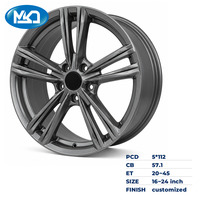 Jantes forgées sur mesure pour VW, gris titane, multi-branches, style OEM, jantes de rechange pour modèles Volkswagen
