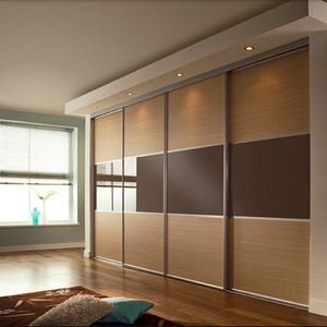 Armadio Moderno Personalizzato <span class=keywords><strong>a</strong></span> 6 Ante Scorrevoli con <span class=keywords><strong>Specchio</strong></span> e Pannelli in Legno per Camera da Letto con Chiusura Ammortizzata - Product Image 2