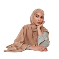 FRC-Hijab en satin de soie de qualité supérieure pour femmes, foulard en satin de médina islamique musulmane brillante, châle mat