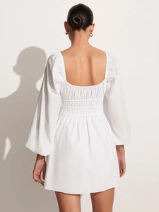 Summer <strong>Clothes</strong> for Women White square Collar Long Sleeved Dress Alibaba-<strong>online</strong>-<strong>shopping</strong>-<strong>website</strong>-for-fashion - Product Image 5