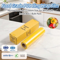Film alimentaire PVC de qualité alimentaire 9~20 microns, petit rouleau de 240 m, 30 cm, 35 cm, emballage alimentaire en plastique