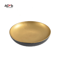 Assiettes décoratives en céramique dorée et noire bols à fruits modernes autres accessoires de décoration intérieure vase avec support