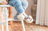 Chaussons bébé ours polaire gris mignons avec visage d'animal en peluche 3D, semelle souple antidérapante, premiers pas, vente en gros, dropshipping