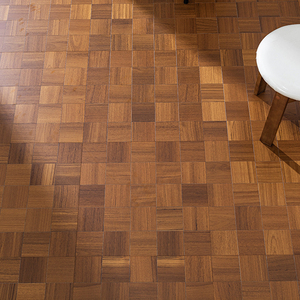 Suelos de Madera para Interiores con Patrón de Tablero de Ajedrez, Parqué Multicapa de Teca Natural con Acabado UV - Product Image 2