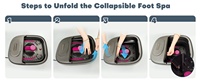 Masseur de pieds électrique portable pliable avec fonction chauffante intégrant une pierre à poncer et une brosse de nettoyage