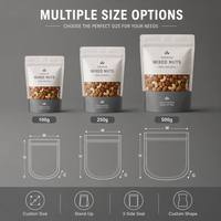 Bolsa Transparente Antihumedad para Snacks, Tipo Stand-Up, VMPET, Resellable, 100g 250g, Impresión Personalizada, para Exhibición de Frutos Secos, Nueces y Galletas