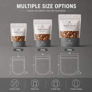 Sachet Doypack transparent anti-humidité <span class=keywords><strong>pour</strong></span> snacks, refermable VMPET, 100g 250g, imprimé sur mesure, <span class=keywords><strong>pour</strong></span> affichage <span class=keywords><strong>de</strong></span> noix, fruits secs et biscuits - Product Image 4