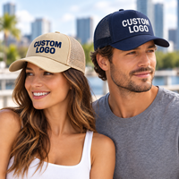 Casquettes de camionneur multicolores en gros, casquettes de baseball à dos en maille avec logo brodé personnalisé pour commandes en gros