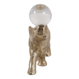 Statuetta decorativa di elefante con sfera in acrilico, scultura moderna e elegante per l'arredamento di casa, ufficio e soggiorno - Product Image 3