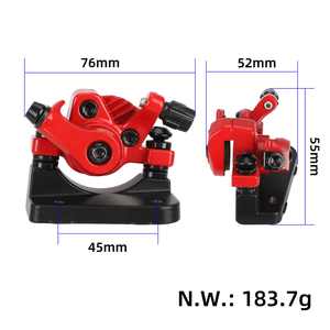 Pinza de Freno de Disco Mecánica de Aluminio Roja para Patinete Eléctrico Kugoo M4, Accesorios de Freno de Disco Hidráulico Universal Delantero y Trasero - Product Image 2