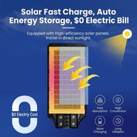 Lampes solaires LED tout-en-un 2200mAh IP65 avec détection de mouvement, projecteurs routiers et lampe anti-moustiques