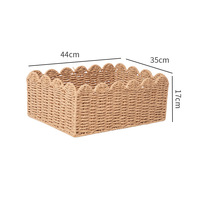 Panier à linge en osier tressé à la main, grand format, pour vêtements et jouets, panier de rangement en rotin écologique avec poignées