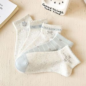 Chaussettes en dentelle à nœuds <span class=keywords><strong>pour</strong></span> enfants - Chaussettes mi-mollet antidérapantes style printemps/été à motif de Noël en maille respirante - Product Image 2