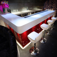Comptoir de bar et chaises d'intérieur, design moderne de comptoir de club, BSS Chine, fabrication professionnelle de comptoirs de bar et de tabourets de restaurant sur mesure