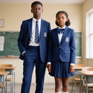 Pirmary Seondary High School <strong>Navy</strong> <strong>Blue</strong> School Uniform Jacket New Style China Custom Logo School Uniforms with a <strong>Blazer</strong> - Product Image 5