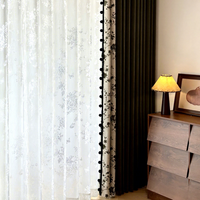 Rideaux en chenille jacquard de style français avec occultation de la lumière de 71 à 90 % pour salon, fenêtres saillantes et baies vitrées