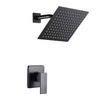 Ensemble de douche noir de Chine, système complet mural en laiton avec robinet d'eau et mitigeur de douche à effet pluie pour salle de bain
