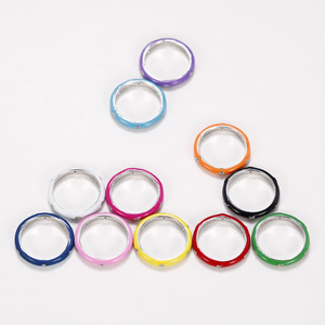Rainbow Color Enamel Design Ring Minimal Style Finger Ring for Women - Product Image 4