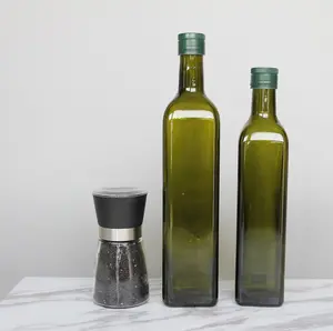 Vanjoin Wholesale 180ミリリットル250ミリリットル500ミリリットルSquare Glass Sauce Marasca Bottle With Tamper Evident Cap For Edible Olive Oil Packaging