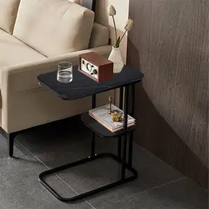 Wholesale Charging Station Side Table Set of 2 Metal Frame USB Ports diamond mirrored coffee table smart coffee table