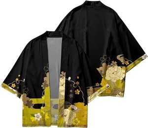 OEM/ODM Kimonos longs d'été personnalisés pour hommes, cape de cosplay d'<span class=keywords><strong>anime</strong></span> avec motifs personnalisés gratuits, DIY Haori Kimono samouraï pour femmes japonais - Product Image 6