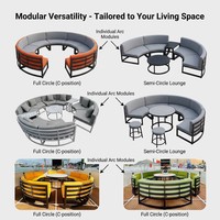 Canapé d'extérieur modulaire haut de gamme en aluminium, avec coussins imperméables, pour terrasse et jardin, qualité commerciale