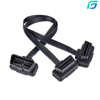 Automobile plat + mince 16Pin OBD2 Extender OBD2 16 broches ELM327 mâle à double femelle Y séparateur coude OBDII câble d'extension