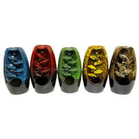 Porte-encens en céramique, 10 cônes inclus, brûleur en cascade pour encens, cônes fendus, deux tailles différentes, idéal pour cadeau