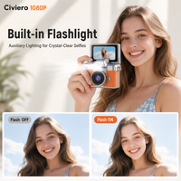 Kamera Mini Gantungan Kunci Retro CCD 1080P HD Layar IPS 1,47 Inci Lipat Portabel Kamera Jempol Perjalanan Anak-Anak Kamera Gantungan Kunci TF Pelajar