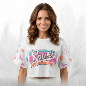 Maillots de basket-ball <span class=keywords><strong>NBA</strong></span> pour femmes, uniformes d'équipe de qualité, hauts à paillettes pour les fans, chemises courtes scintillantes pour le jour du match - Product Image 2