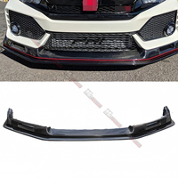 Nouvelle lèvre de pare-chocs avant en carbone style EV pour FK8 Type R Si 2016+ Installation par visserie Noir poli haute brillance