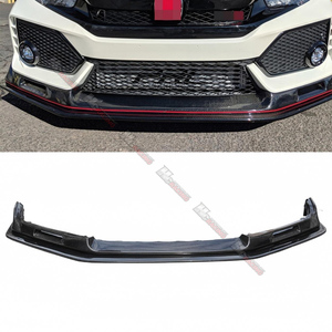 ลิ้นกันชนหน้าคาร์บอนสไตล์ EV ใหม่ สำหรับ FK8 Type R Si ปี 2016+ ติดตั้งแบบสกรู ขัดเงาสีดำ - Product Image 6