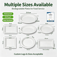Assiette carrée jetable en papier biodégradable, écologique, moderne et minimaliste, pour service commercial, épaissie