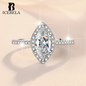 ICEBELA, recién llegado, joyería fina, Plata de Ley 925, diseñador de lujo, elegante eternidad VVS 1ct, anillos de moissanita para mujer - Product Image 2