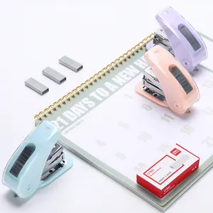 Mini Hướng dẫn sử dụng chất lượng cao Stapler sử dụng No.10 màu các loại nhựa trường văn phòng phổ biến Hướng dẫn sử dụng hộp Stapler cam điện Stapler