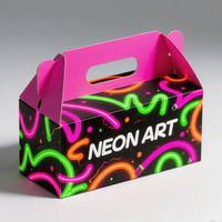 Boîtes cadeaux uniques en papier carton pliantes Boîte à pignon personnalisée en gros avec poignée Emballage personnalisé pour collations produits alimentaires