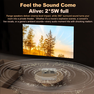 Nouveau projecteur intelligent portable de haute qualité 1080P pour <span class=keywords><strong>cinéma</strong></span> maison, rotation à 360 degrés, mise au point automatique, correction de la distorsion trapézoïdale - Product Image 5
