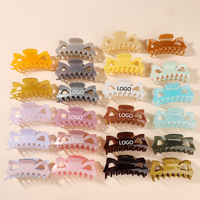 Vente en gros OEM ODM Logo couleur personnalisé Design 9cm Gelée Printemps Eté Couleur Grandes Décorations de Cheveux Griffes Clips 222594