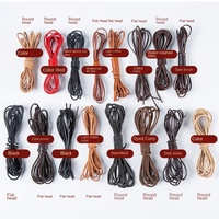 Lacets ronds en cuir véritable pour bottes, lacets en tissu tressé durables pour bottes de travail et de randonnée, marque YST, vente en gros, OEM, ODM