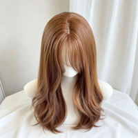 Perruque Femme 30 Pouces Orange Brun Invisible Sans Couture Fini Naturel Ondulé Longue Fibre Haute Température Ligne de Cheveux Naturelle