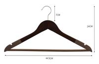 Porte-manteau de luxe antidérapant en bois avec barre ronde pour l'affichage en magasin de vêtements