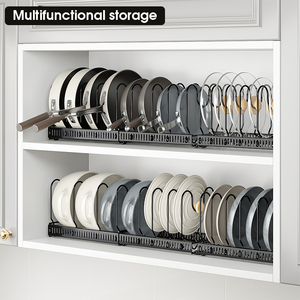 Organisateur rack de pots extensible (facile à faire soi-même) : Pour armoire de cuisine, poêle à frire, couvercles, ustensiles - Product Image 2
